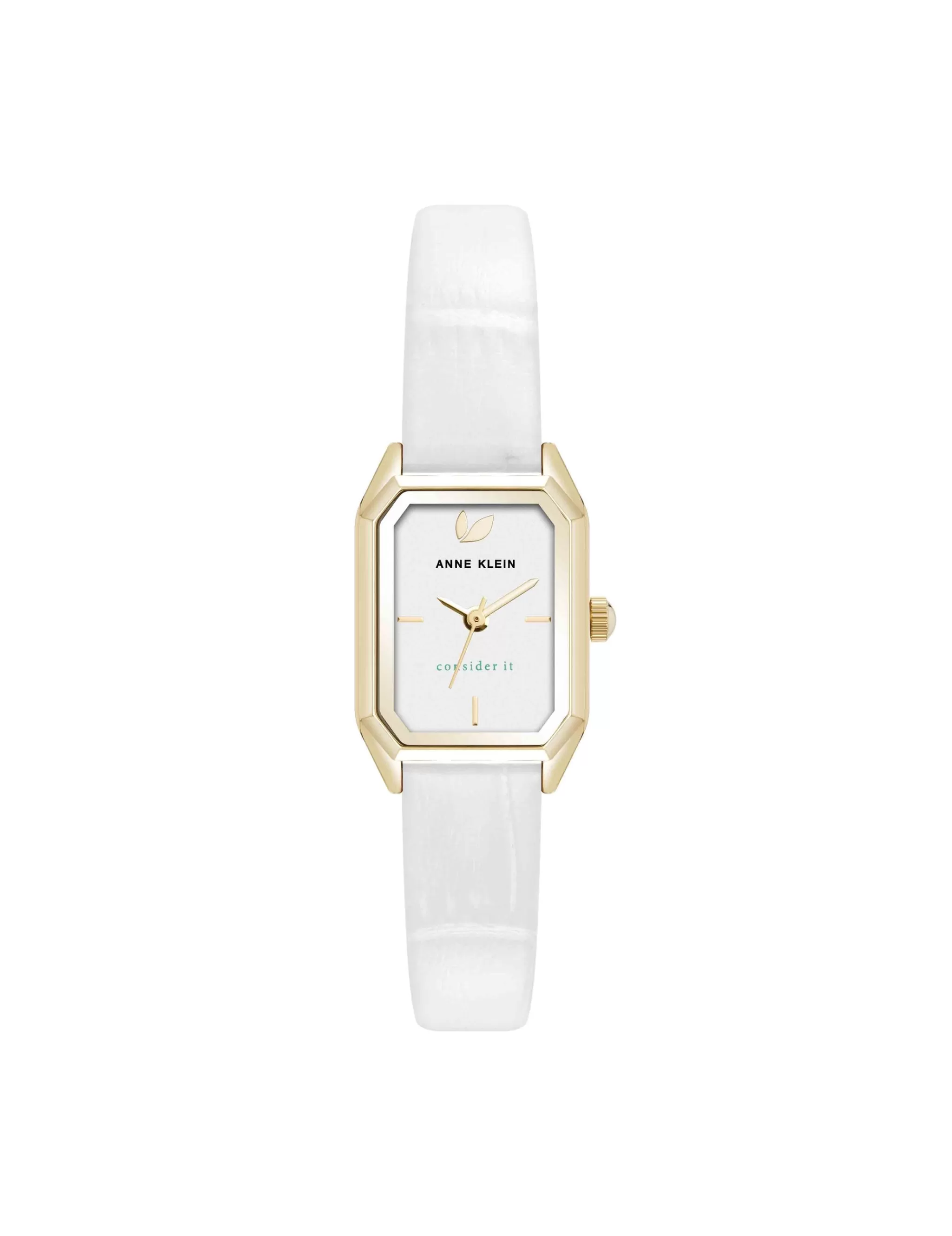 Outlet Anne Klein Consider It Octagonal Leather Band Watch