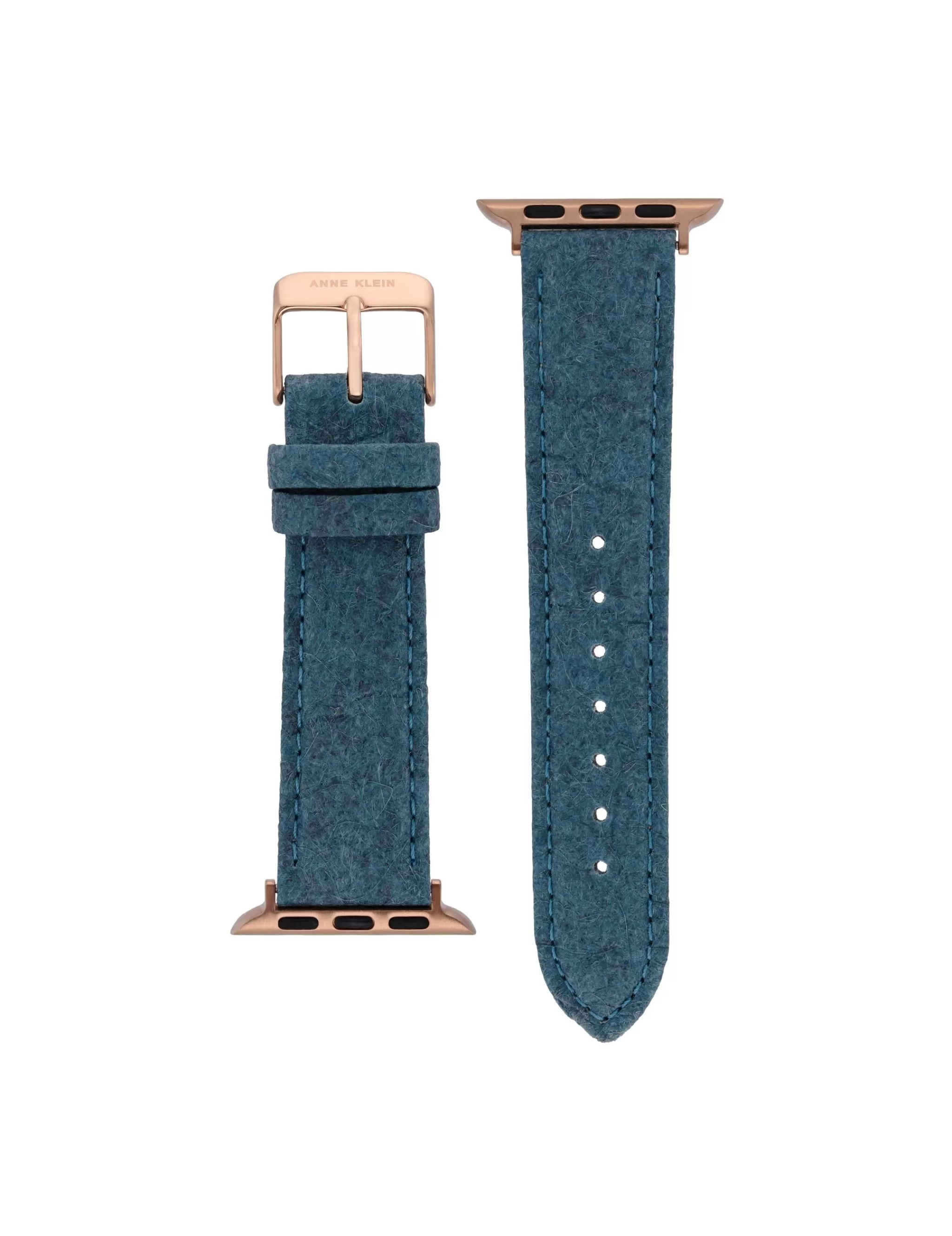 Cheap Anne Klein Consider It Pineapple Leather Band For Apple Watch®- Sale Blue/Rose Gold-Tone