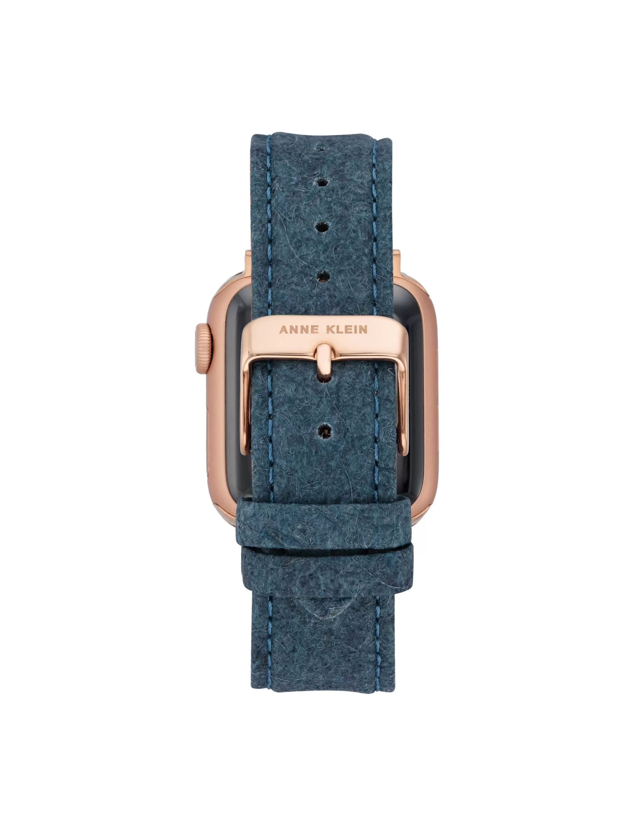 Cheap Anne Klein Consider It Pineapple Leather Band For Apple Watch®- Sale Blue/Rose Gold-Tone