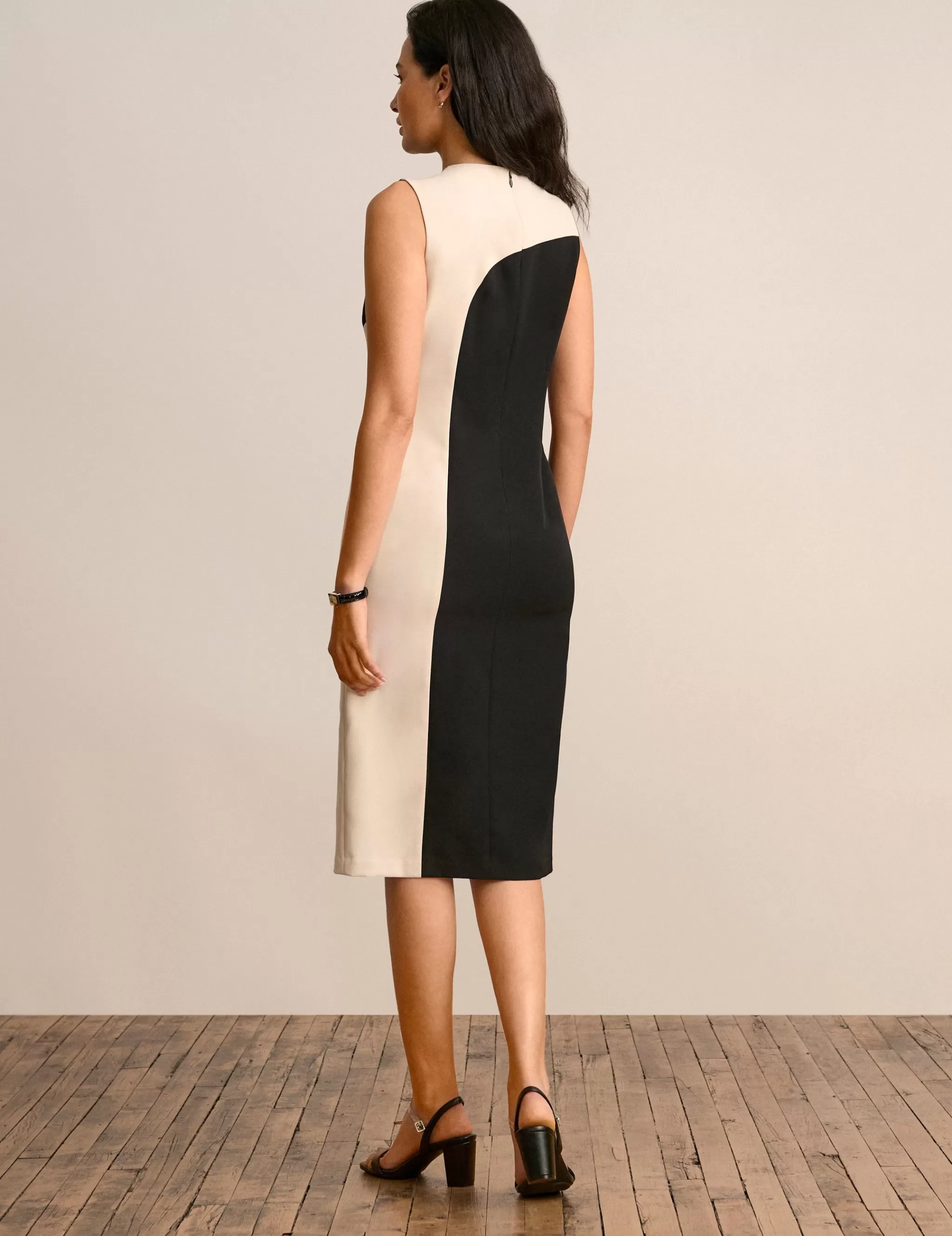 Cheap Anne Klein High Neck Color Block Dress Anne Black/Pink Tint