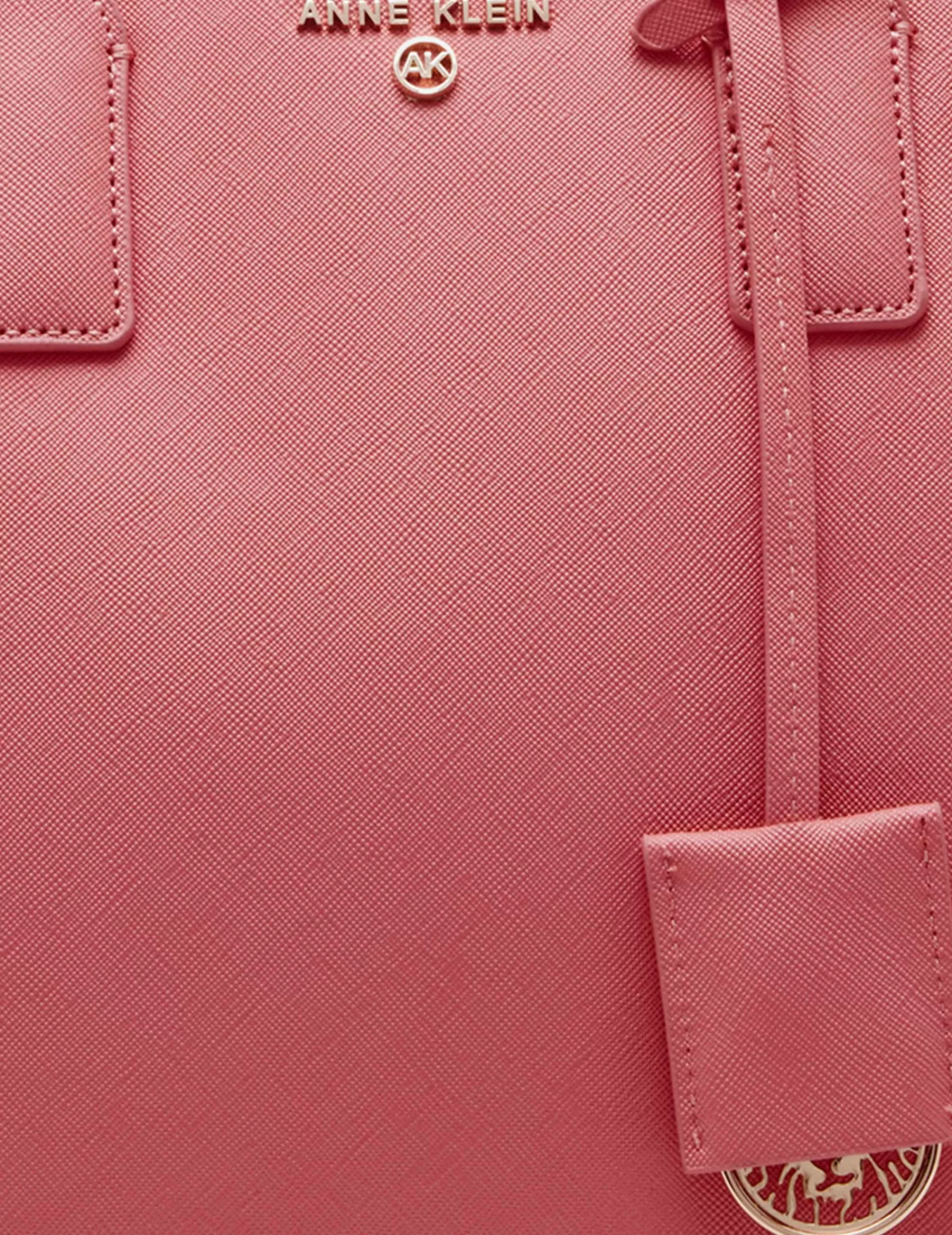 New Anne Klein Large Structured Tote With Luggage Tag Ocean Coral