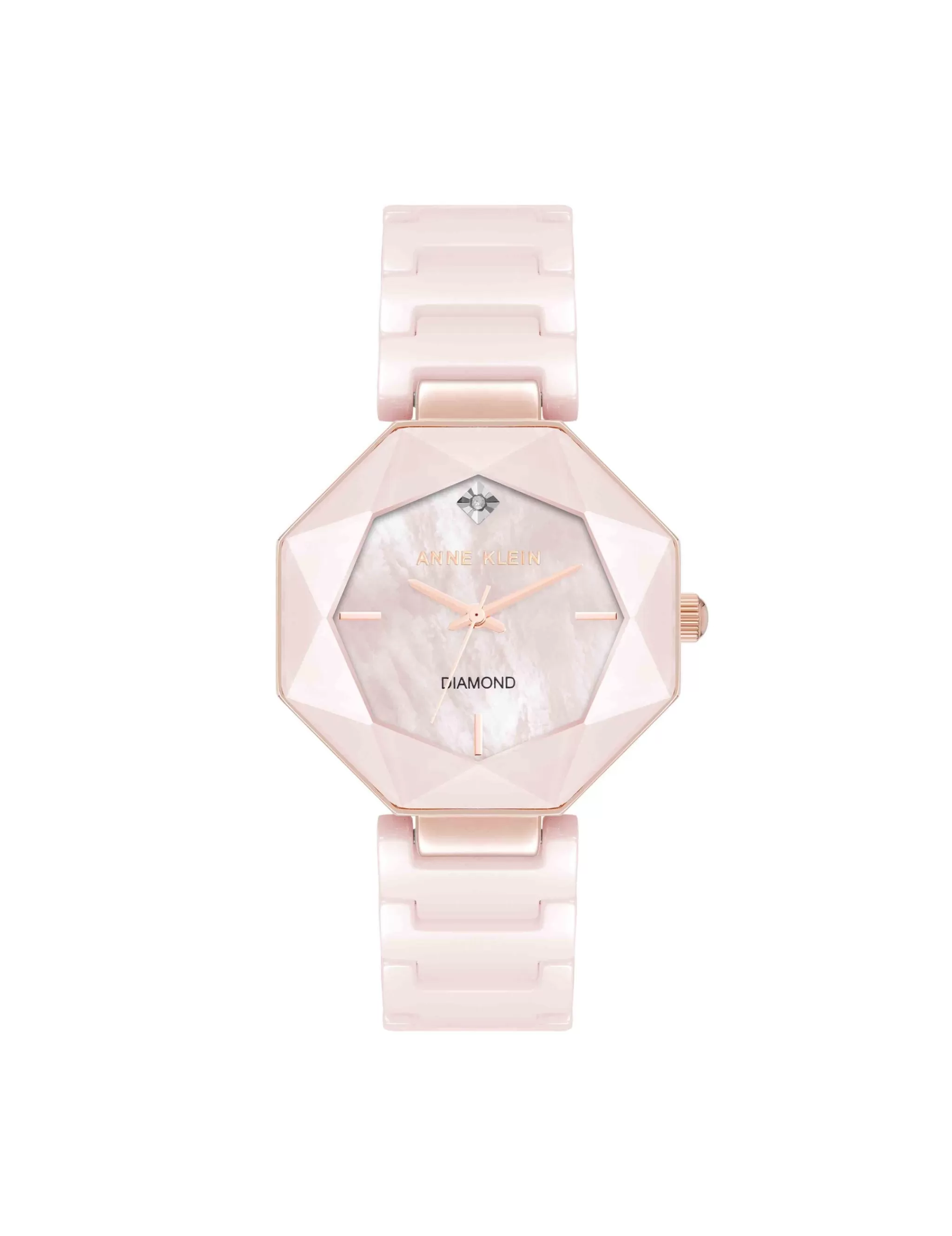 Flash Sale Anne Klein Octagonal Ceramic Diamond Dial Bracelet Watch