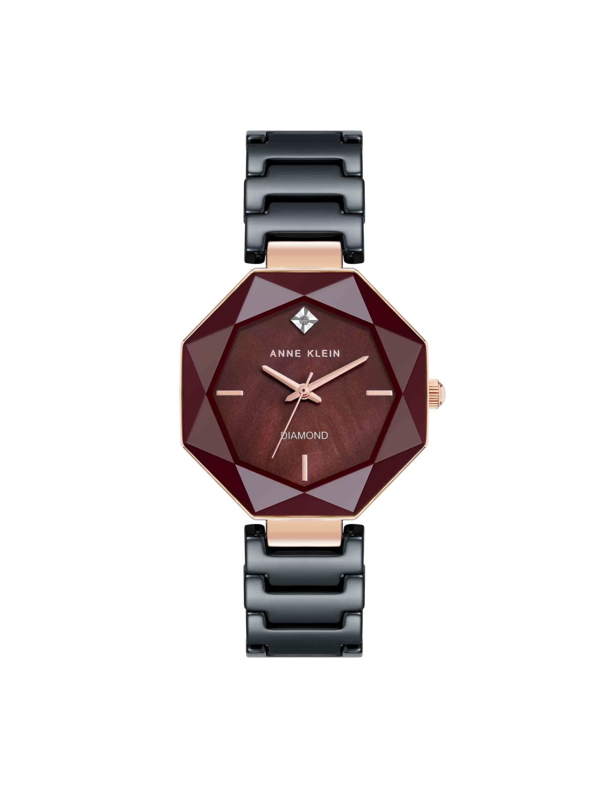 Hot Anne Klein Octagonal Ceramic Diamond Dial Bracelet Watch