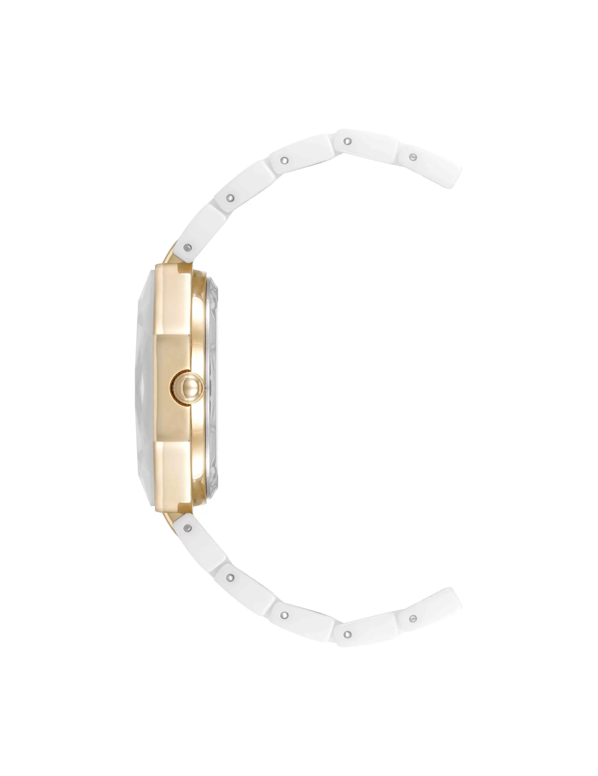 Shop Anne Klein Octagonal Ceramic Diamond Dial Bracelet Watch