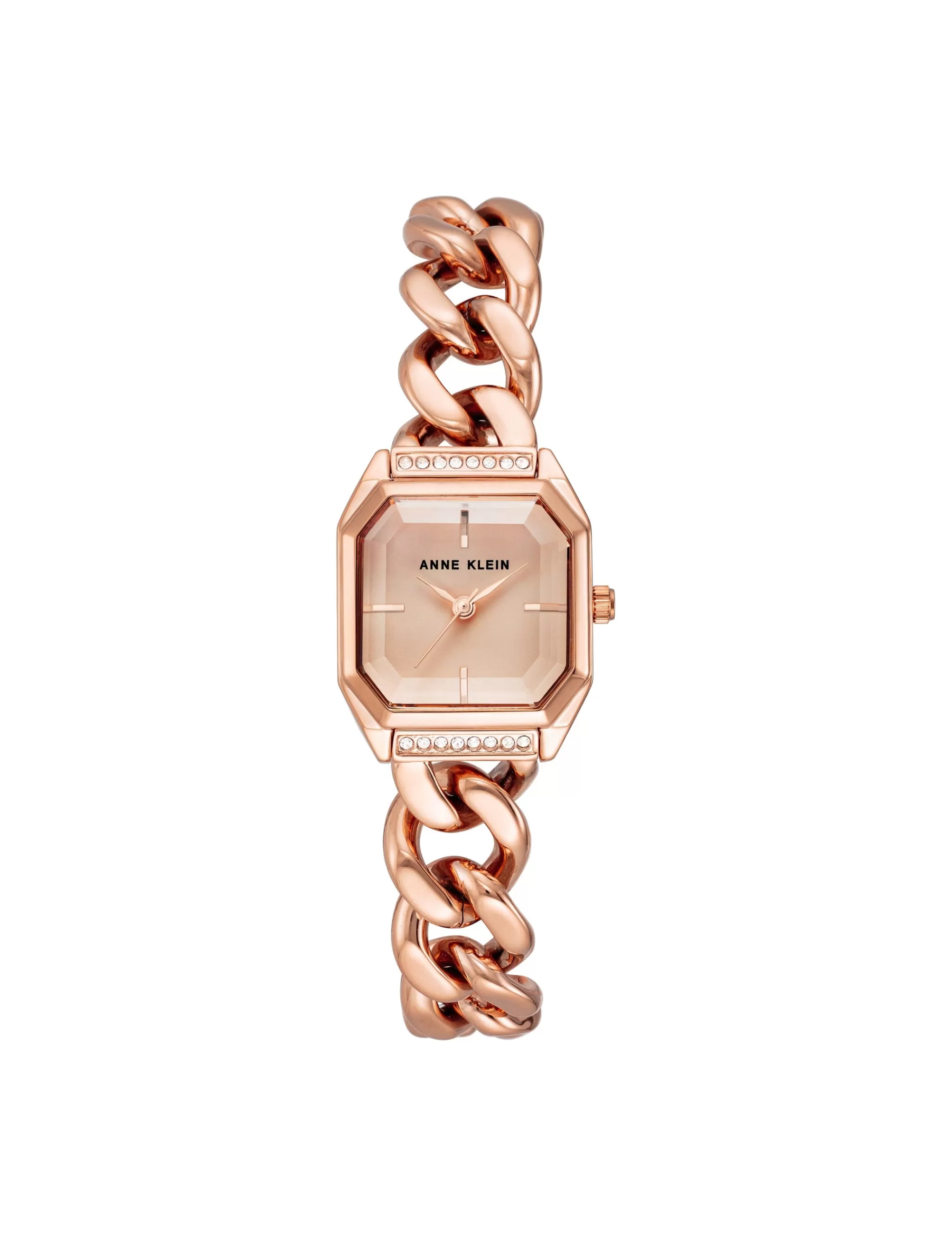 Online Anne Klein Octagonal Crystal Accented Chain Bracelet Watch Rose Gold-Tone