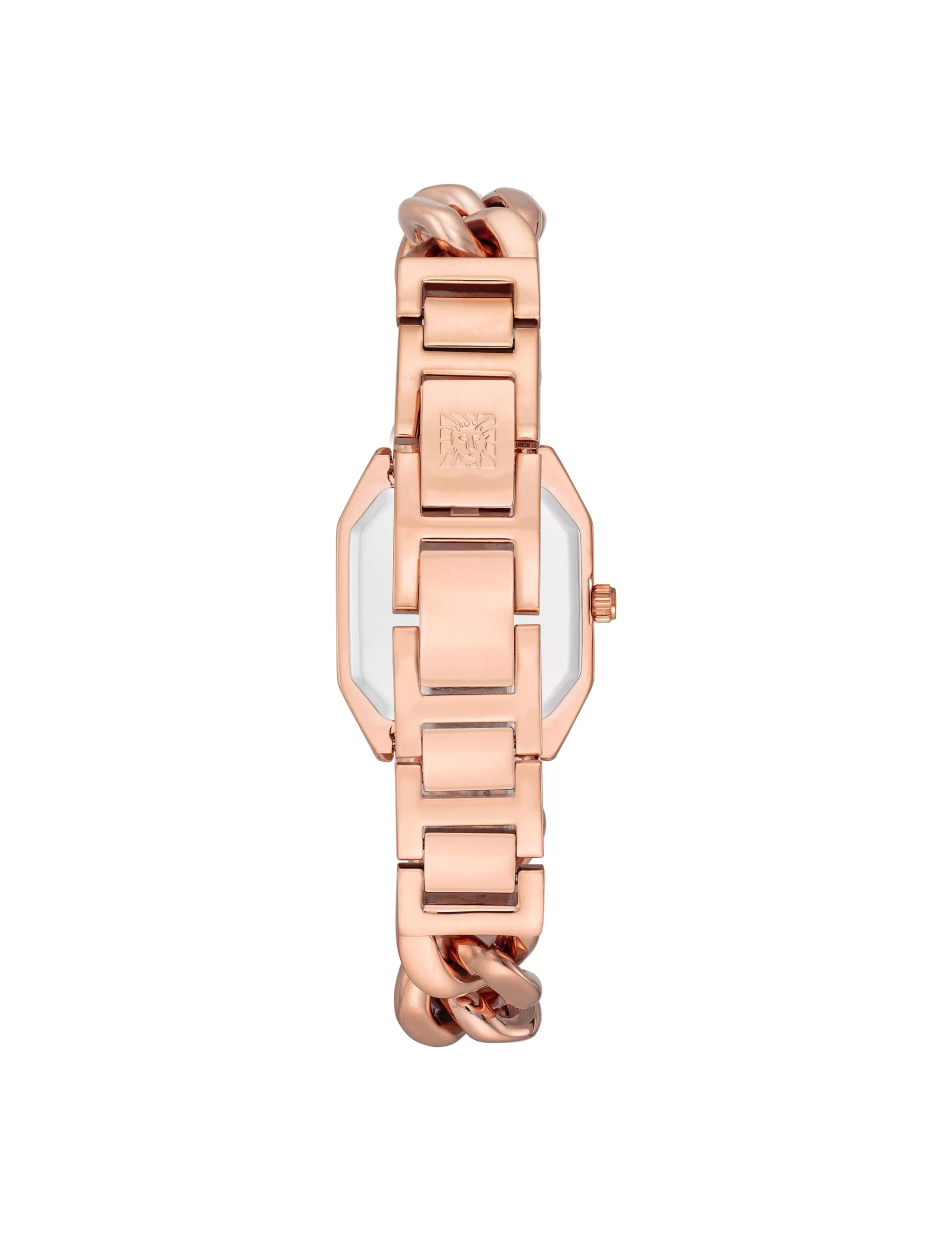 Online Anne Klein Octagonal Crystal Accented Chain Bracelet Watch Rose Gold-Tone