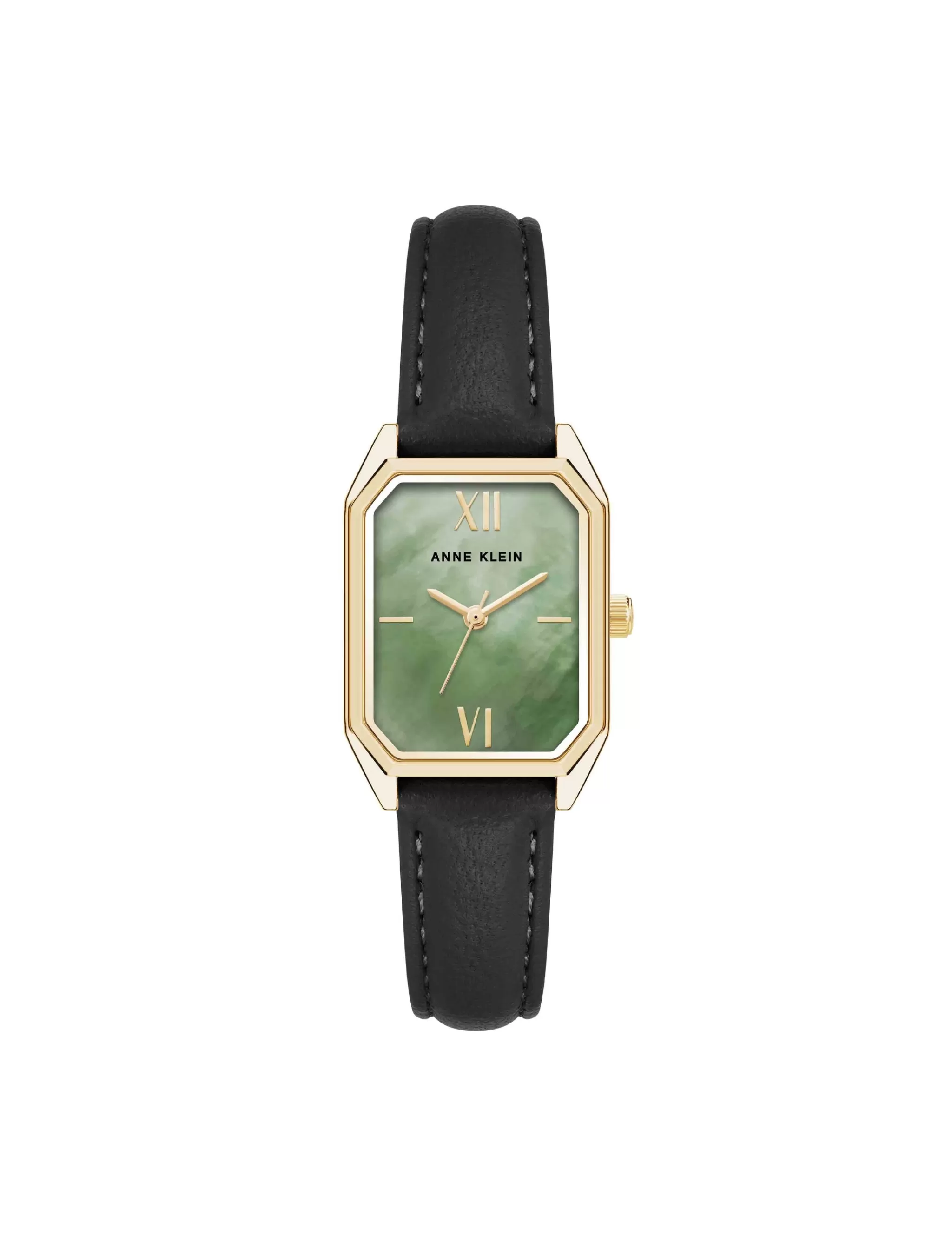 Outlet Anne Klein Octagonal Shaped Leather Strap Watch