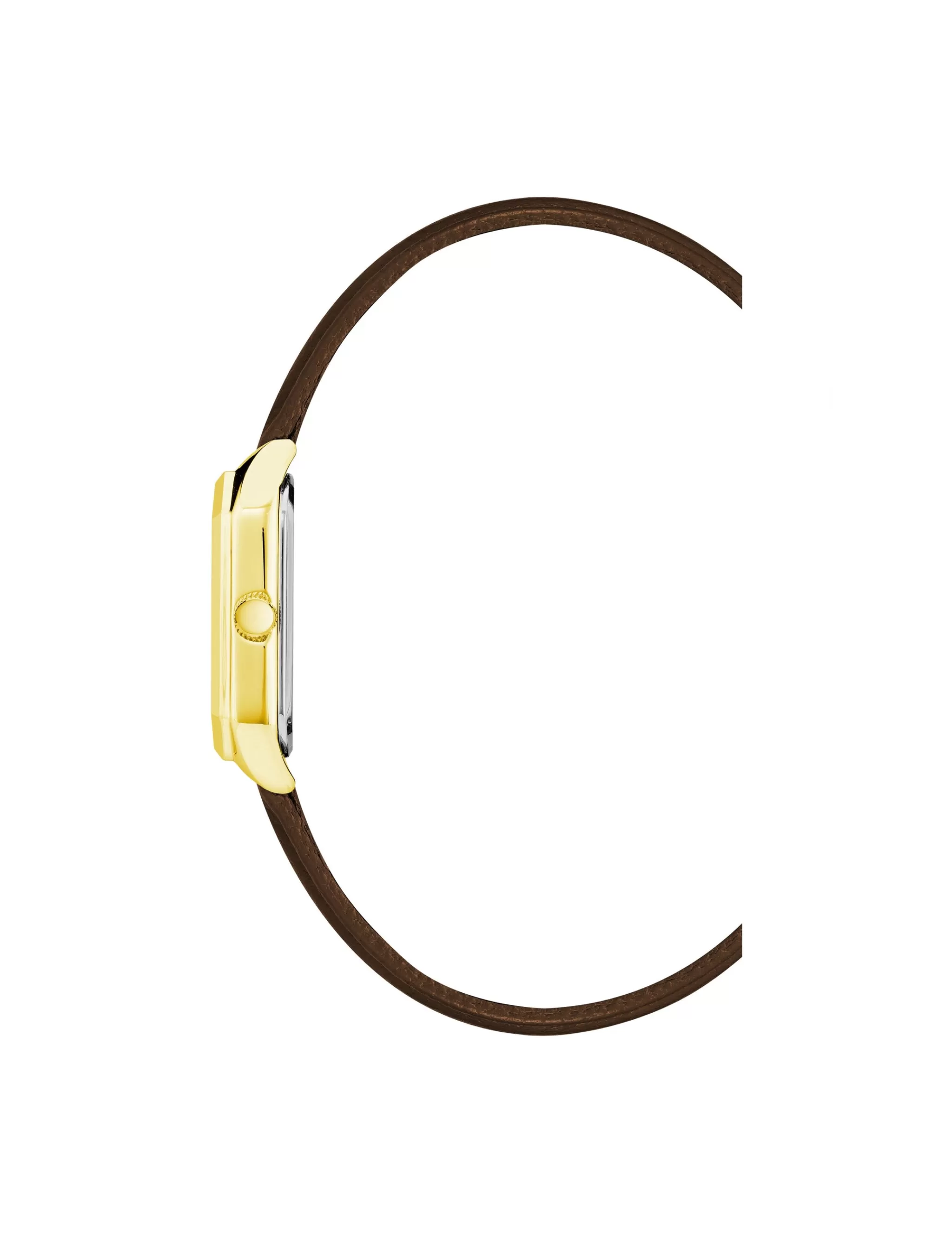 Flash Sale Anne Klein Octagonal Shaped Leather Strap Watch Gold-Tone/ Brown