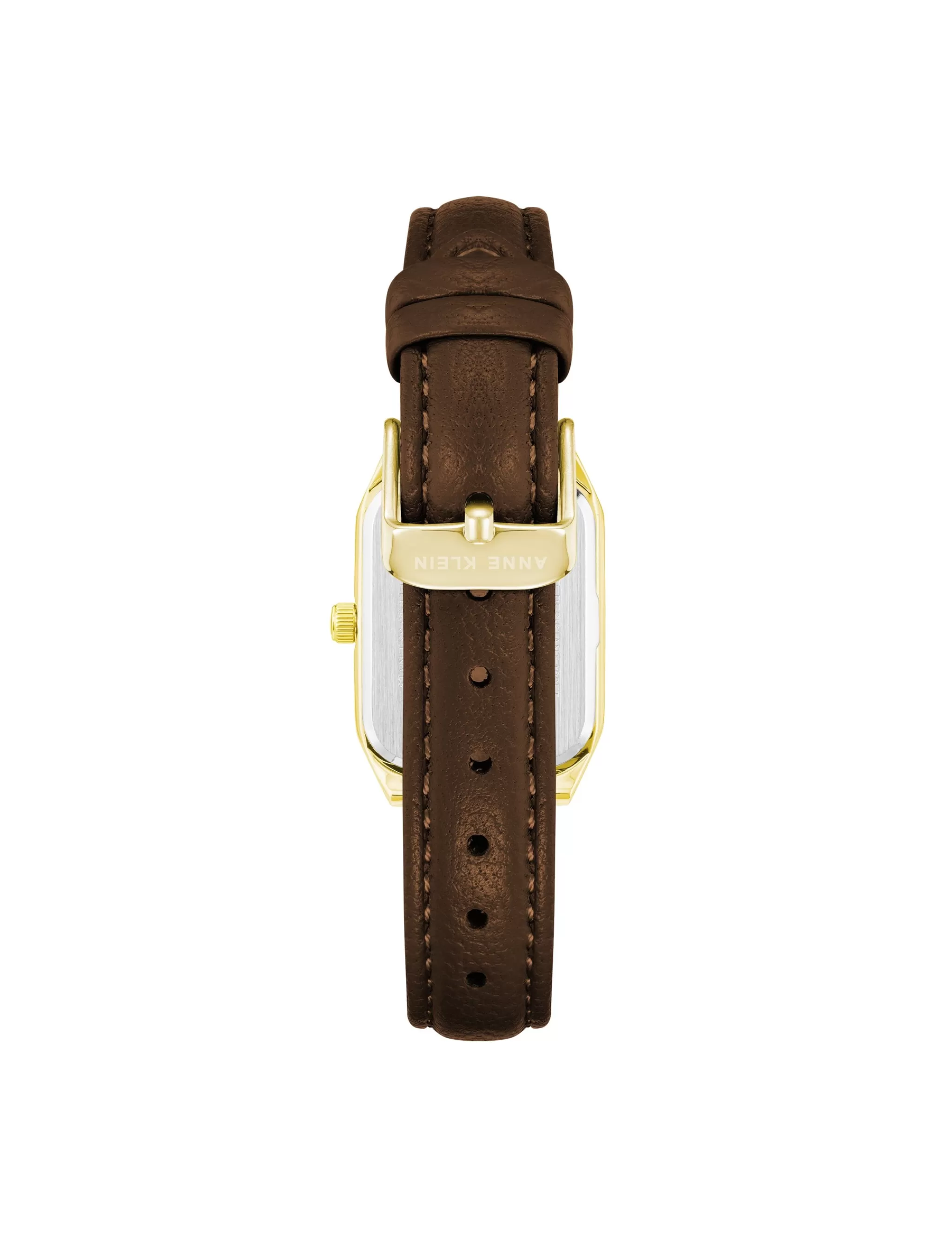 Outlet Anne Klein Octagonal Shaped Leather Strap Watch